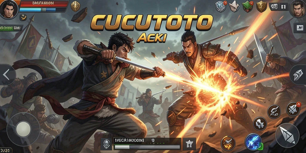 Tampilan gameplay CUCUTOTO menampilkan aksi pertarungan yang seru dan intens.
