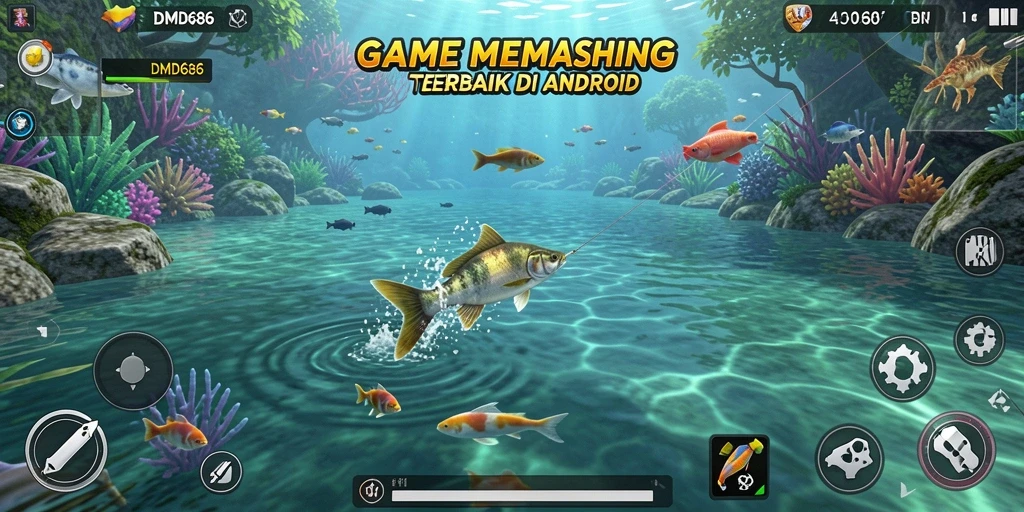 Tampilan gameplay DMD686 yang menakjubkan saat memancing.