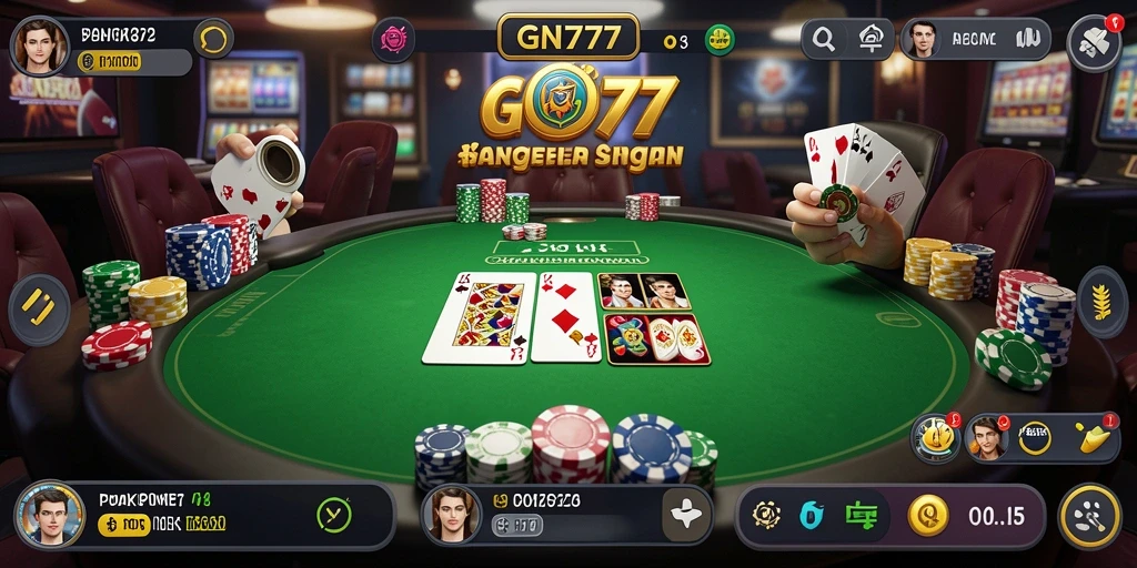 Tampilan gameplay GN777 yang menarik dan interaktif dalam Poker.