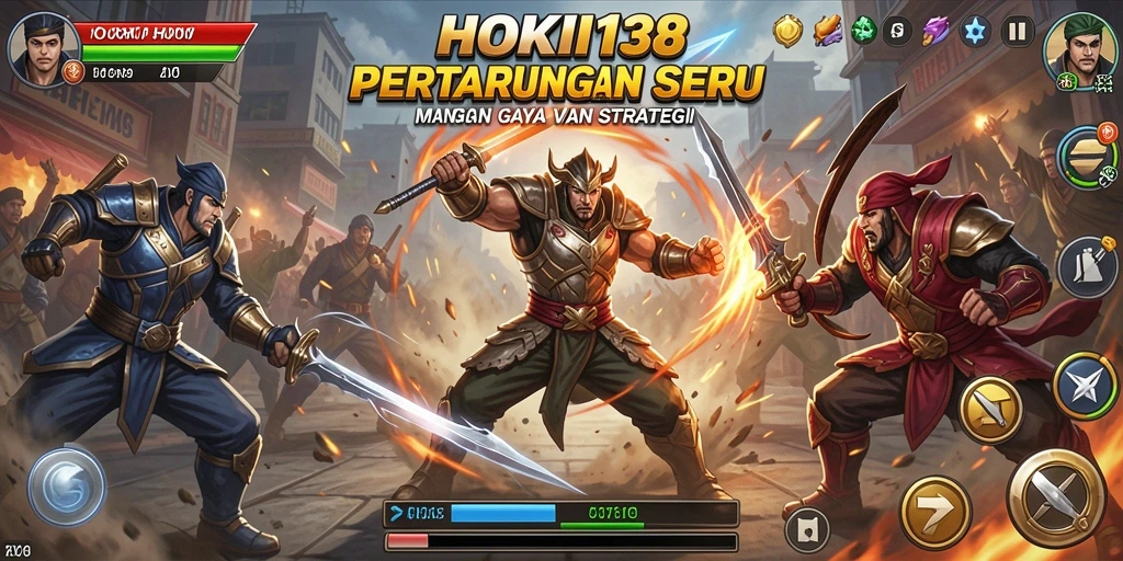 Screenshot gameplay HOKI138 menunjukkan pertarungan yang seru dan dinamis.
