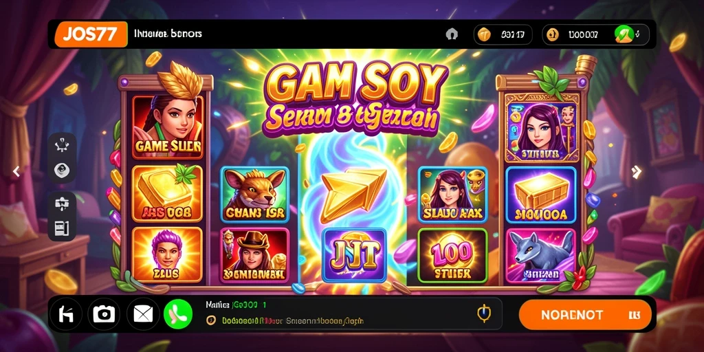 Screenshot utama JOS77 menampilkan gameplay Slot yang menarik dan berwarna.