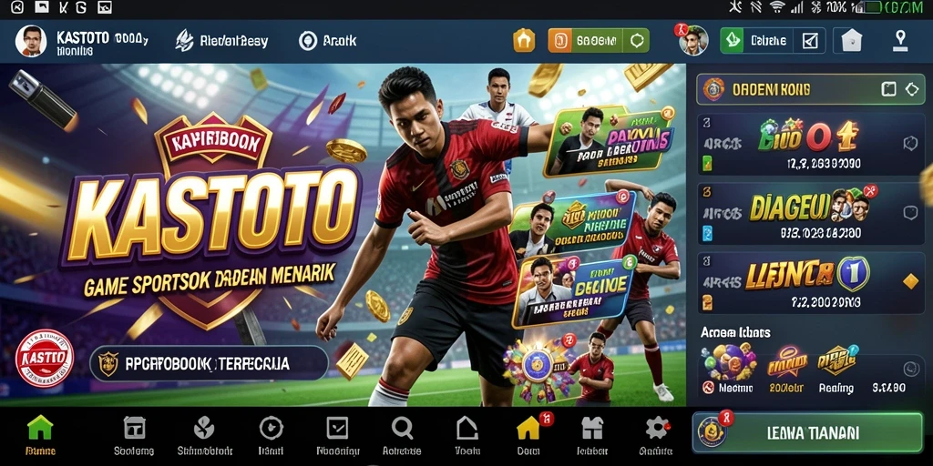 Tampilan antarmuka KASTOTO yang menarik saat melakukan taruhan olahraga.
