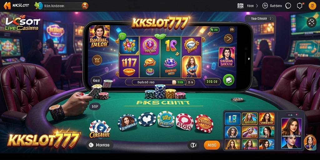 Screenshot KKSLOT777 menampilkan dealer langsung dengan gameplay yang menarik.