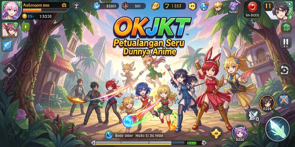 Tampilan gameplay seru dalam dunia anime OKJKT.