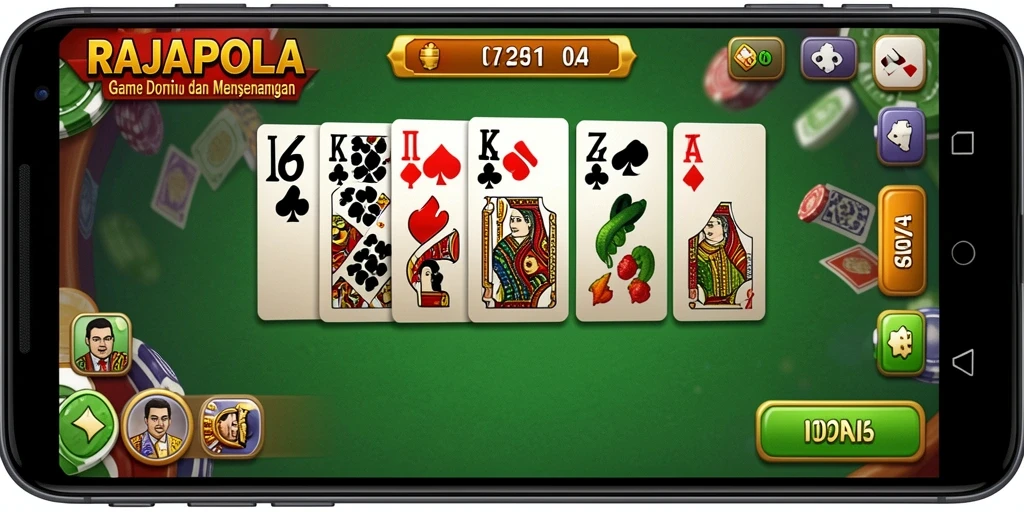 Tampilan gameplay seru dari RAJAPOLA dalam permainan Domino.