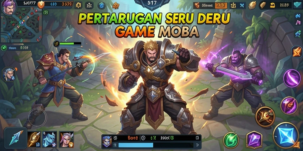 Tampilan menyeramkan dari pertarungan epik dalam gameplay MOBA SJO777.