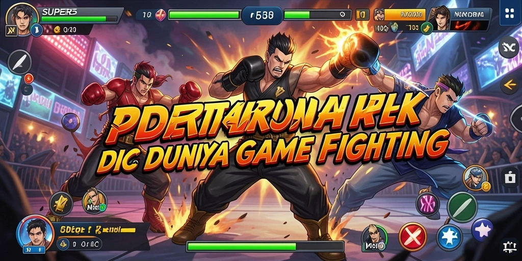 Gameplay SUPER5 yang intens dan seru dalam pertarungan antar karakter.