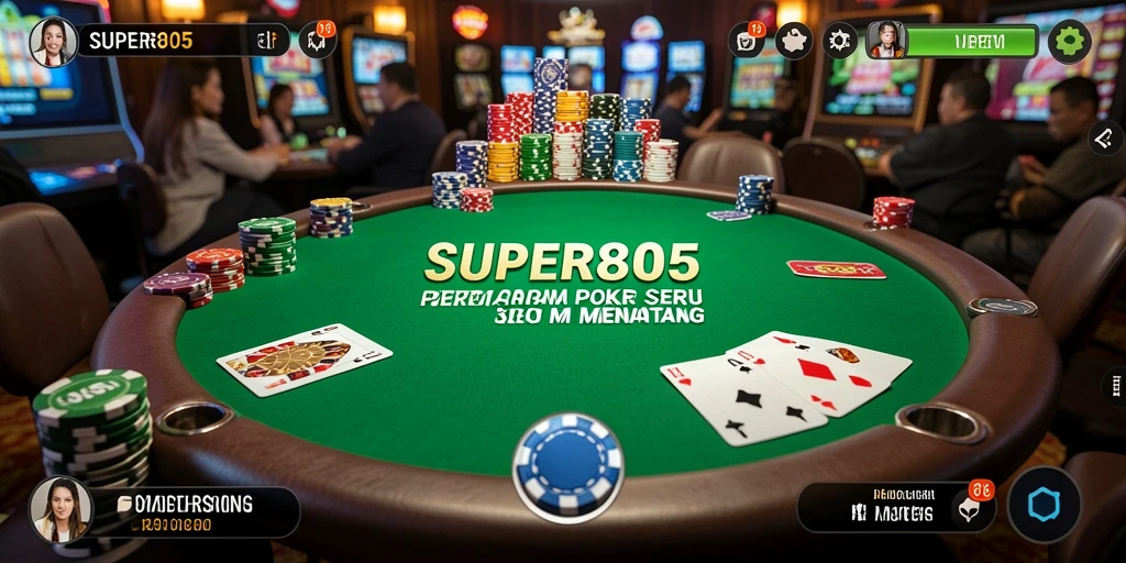 Tampilan menakjubkan dari gameplay Poker di SUPER805.