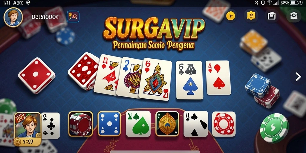 Tampilan menarik dari permainan domino SURGAVIP dengan interaksi pengguna yang seru.